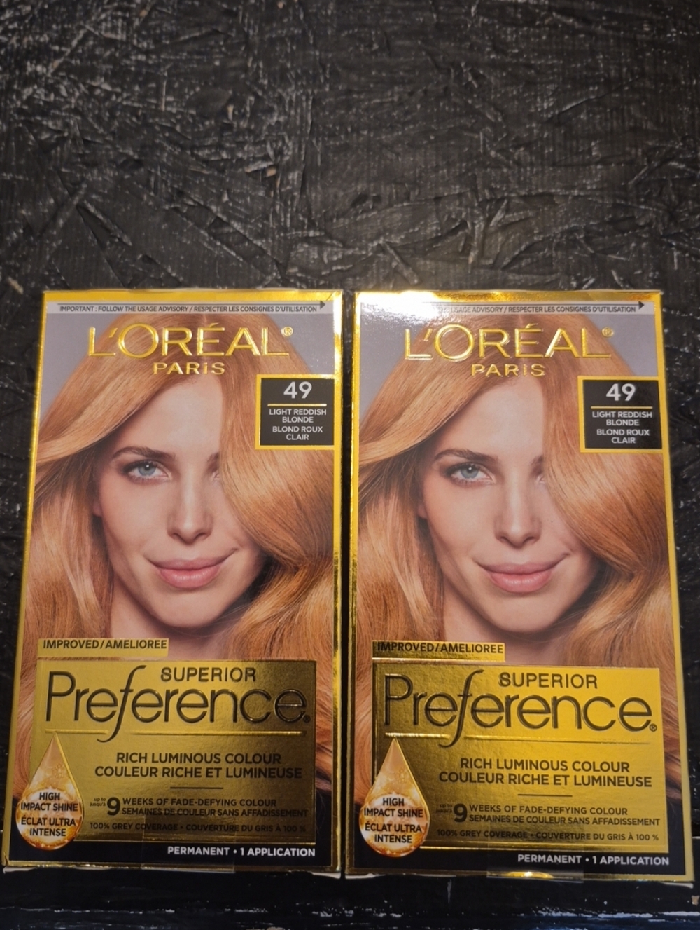 2 Loreal Paris Superior Preference Hair Colour. Color 49; Light Reddish Blonde